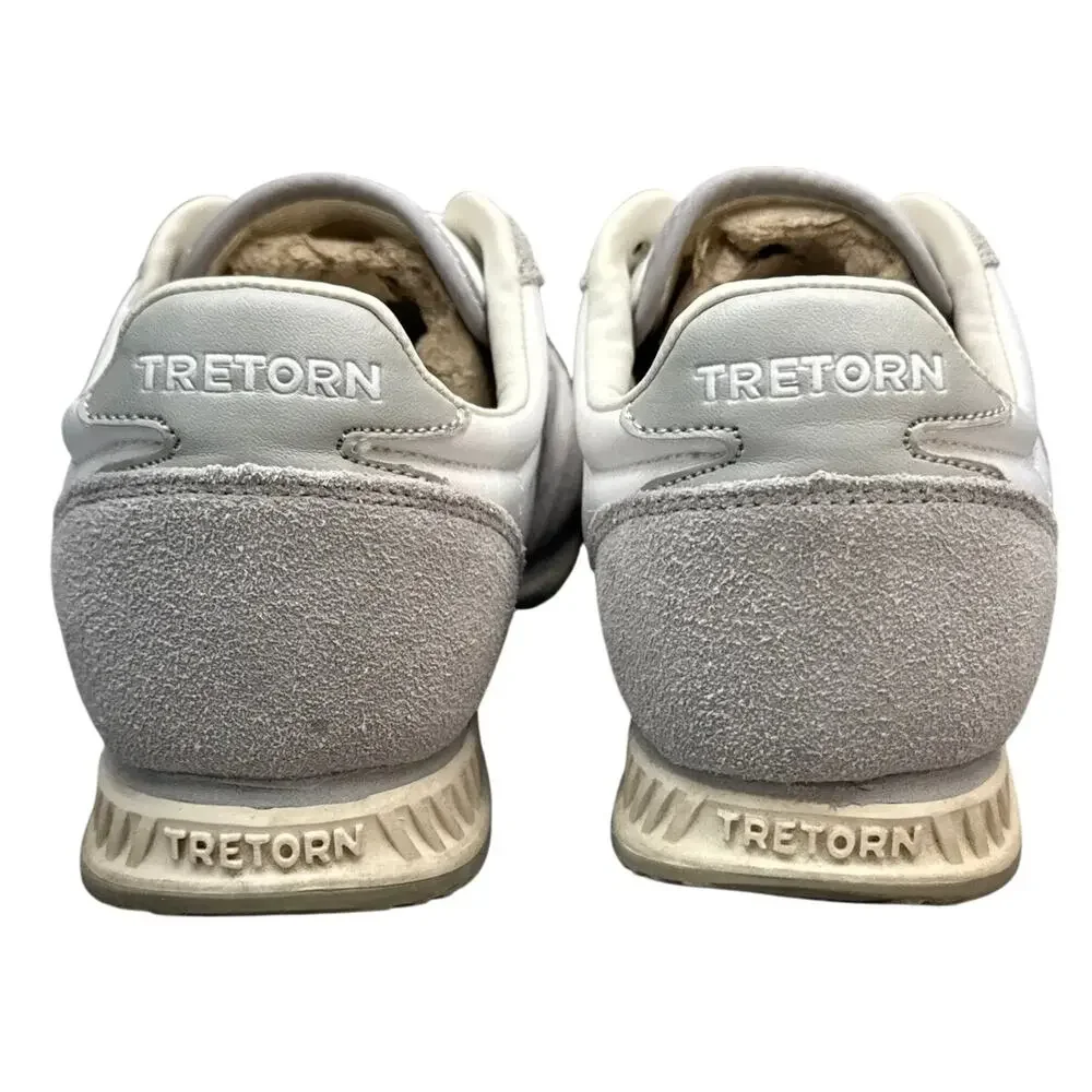 Tretorn Kristine Rawlins Grey White Leather Lace Up Low Top Sneaker Women 7.5